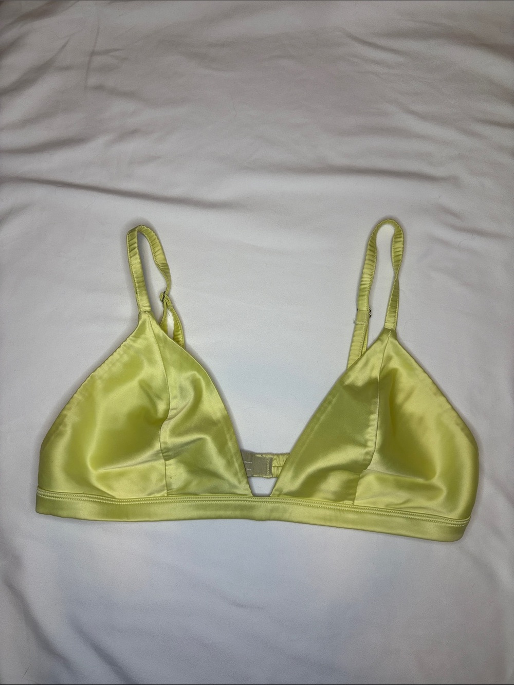 Parade Satin Luminous Glow Triangle Bralette Neon Highlighter Limoncello Yellow